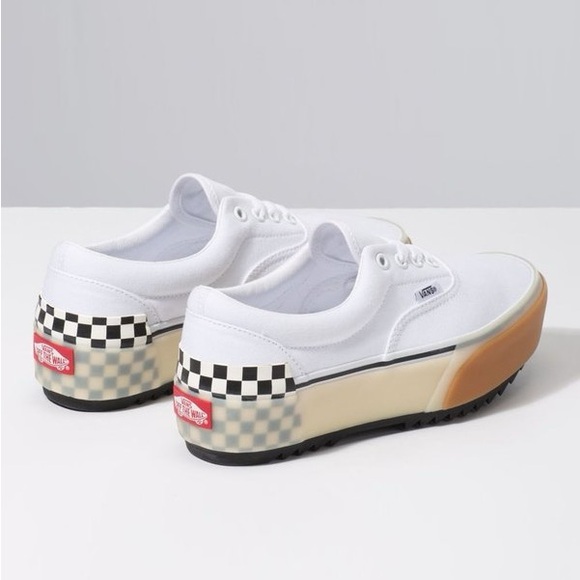 VANS Era Stacked Platform Shoes in White Checkerboard Size 7.5 - Picture 1 of 8